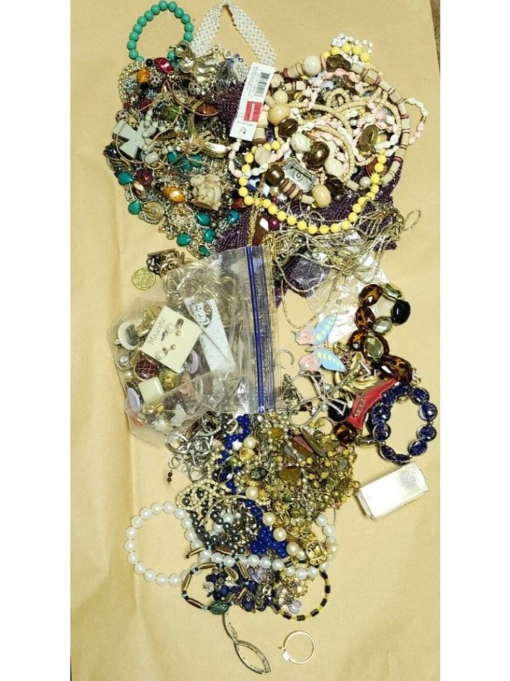 7 Lbs Vintage To Modern Craft & Wearable Jewelry Lot Necklaces Bracelets Rings E - Picture 2 of 7